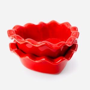 Target Bullseye Playground Valentine’s Day SET OF 2 Red Heart Ceramic Ramekins
